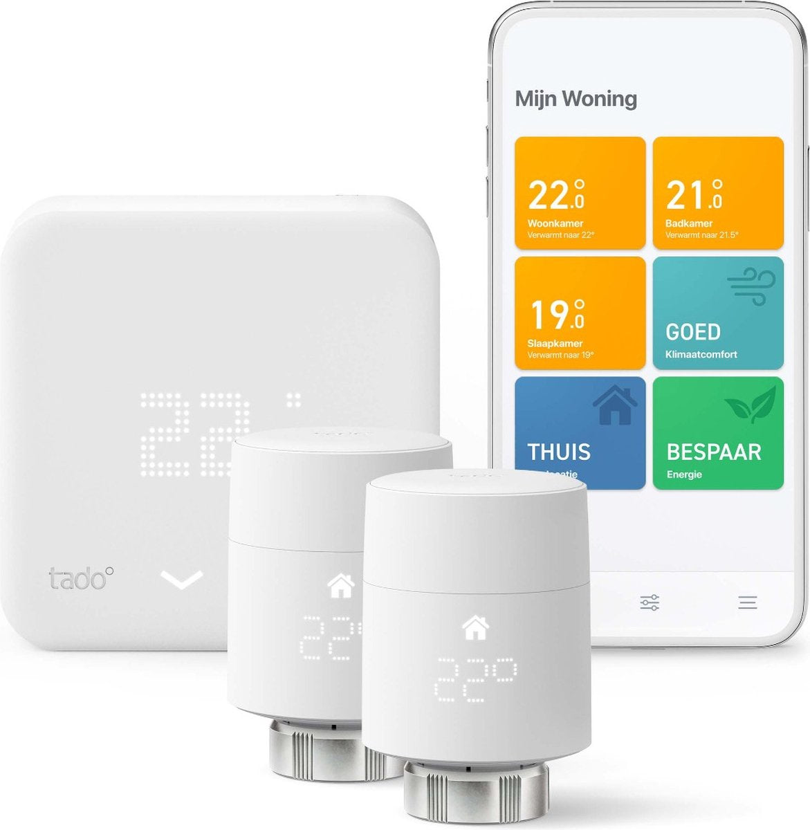 tado° Slimme Thermostaat V3 Starterkit - Met 2 slimme radiatorknoppen