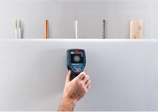 Bosch Professional Wallscanner D-tect 120 Leidingzoeker - Detecteert leidingen tot 60 mm - Met 1 x 1 5 Ah Li-Ion accu snellader en L-BOXX