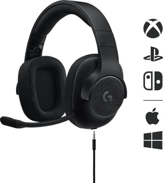 Logitech G433 - 71 Virtueel Surround Gaming Headset - Zwart - PC