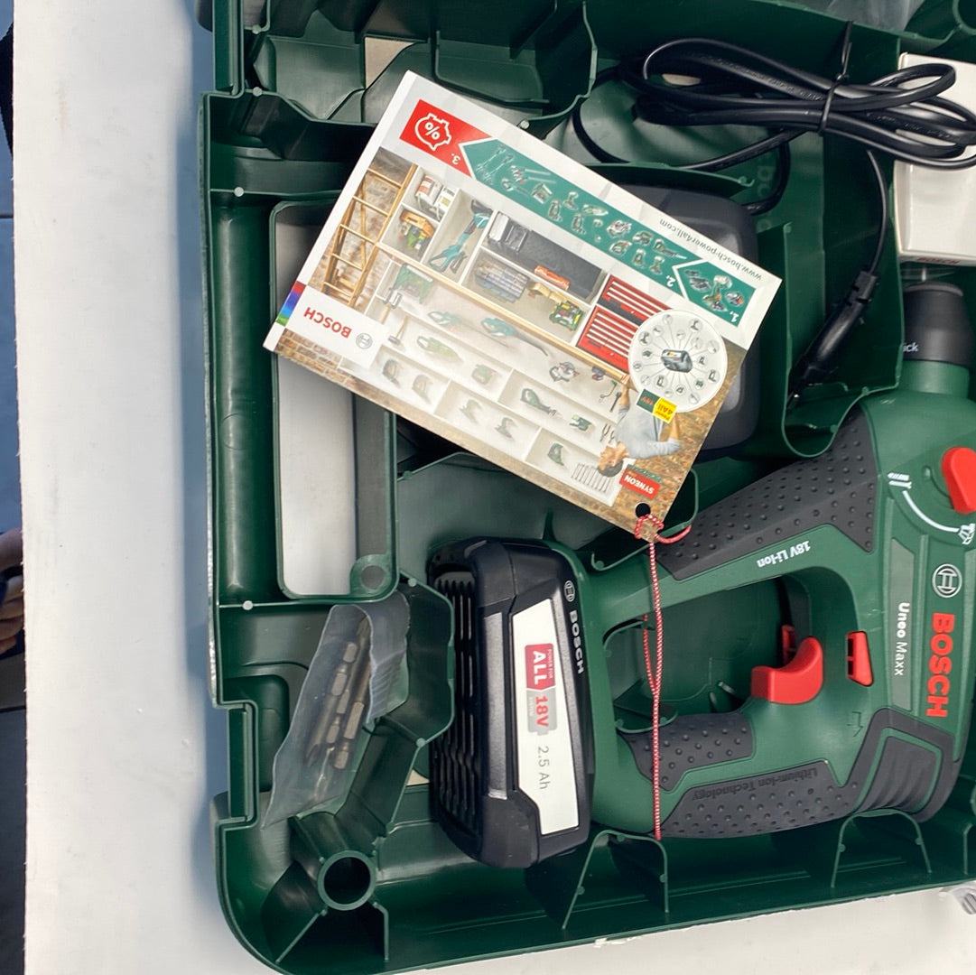 Bosch Uneo Maxx Accuboorhamer - Met twee 18V 2 5 Ah Li-Ion Accus
