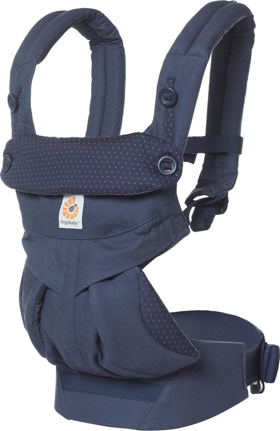Ergobaby Omni 360 Baby Draagzak - Navy / Mini Dots met Roze Stippen