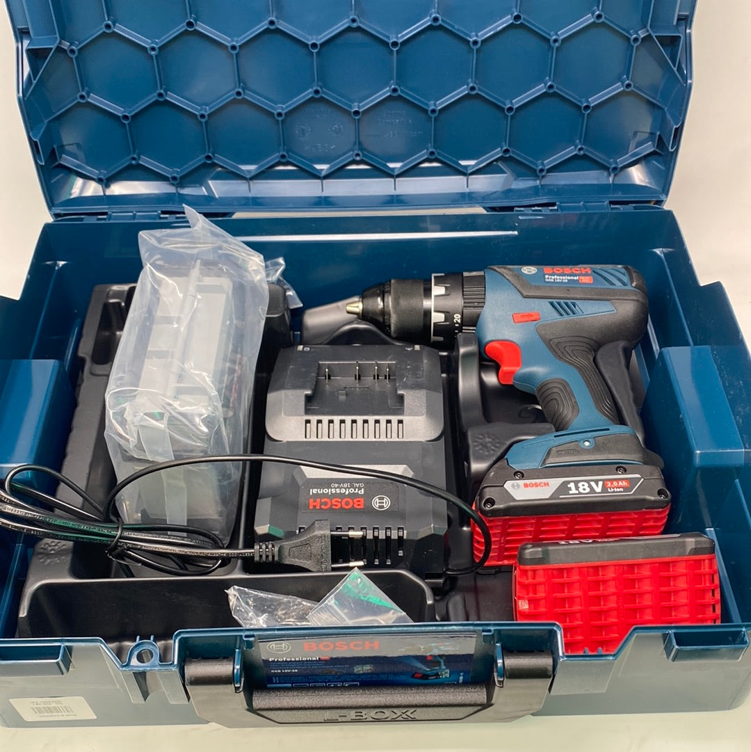 Bosch professionele accuschroefboormachine GSB 18V-28 2x 20 Ah batterij 18 volt 35 stks Impact accessoires set in L-BOXX