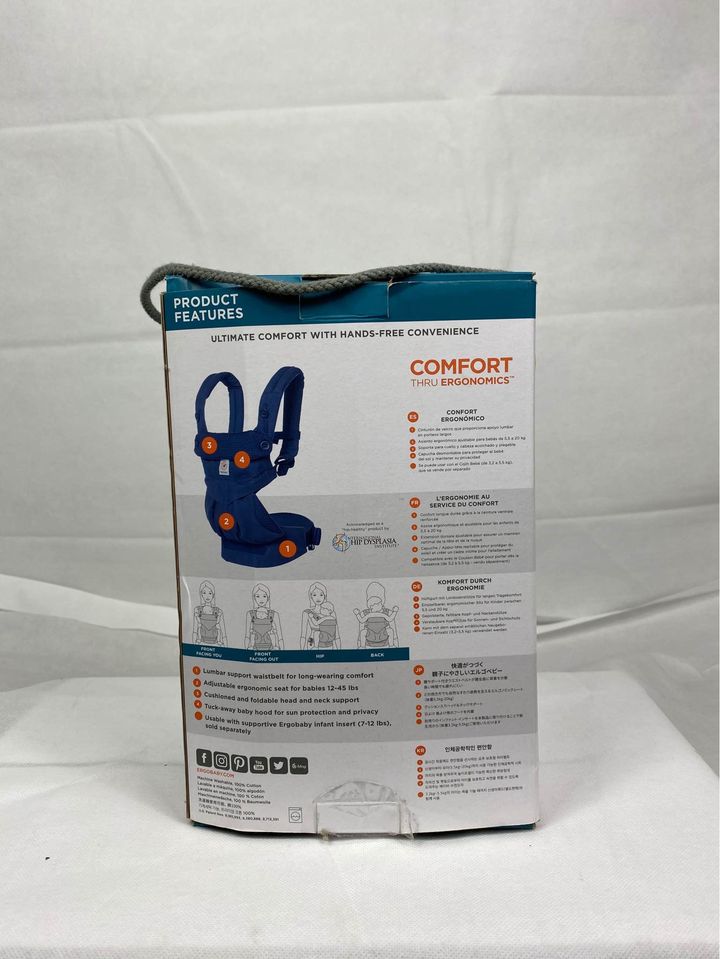 Ergobaby Omni 360 Baby Draagzak - Navy / Mini Dots met Roze Stippen