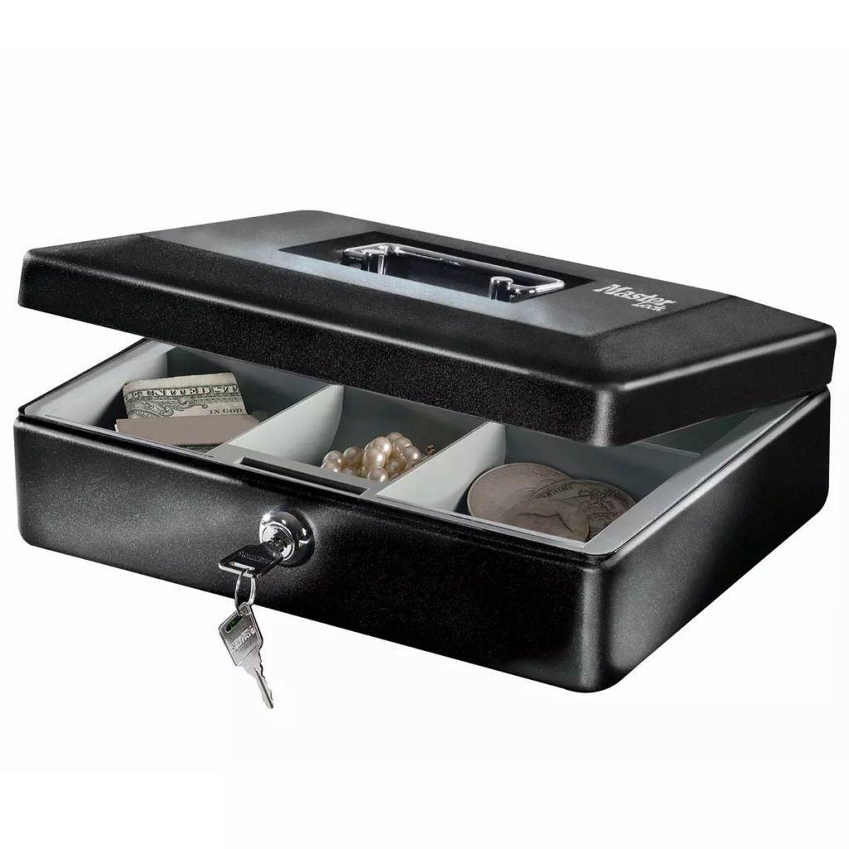 Productbeeld van de fabrikant: MasterLock CB-10ML Geldkist met Tray en Handvat