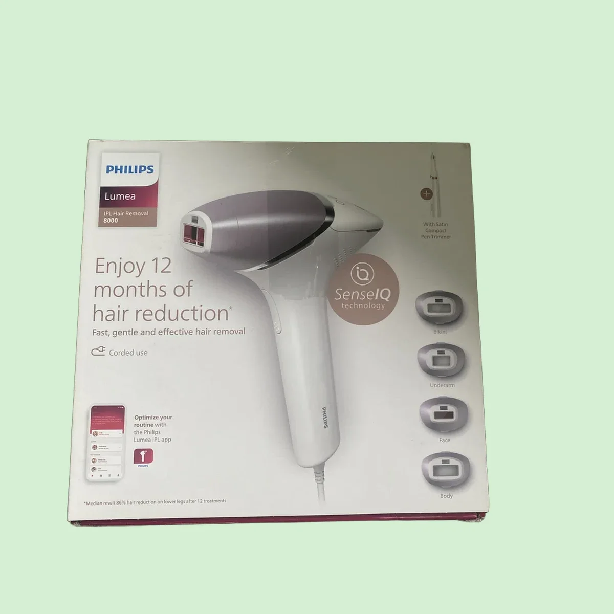 Philips Lumea Prestige 8000 IPL ontharingsapparaat met 4 opzetstukken
