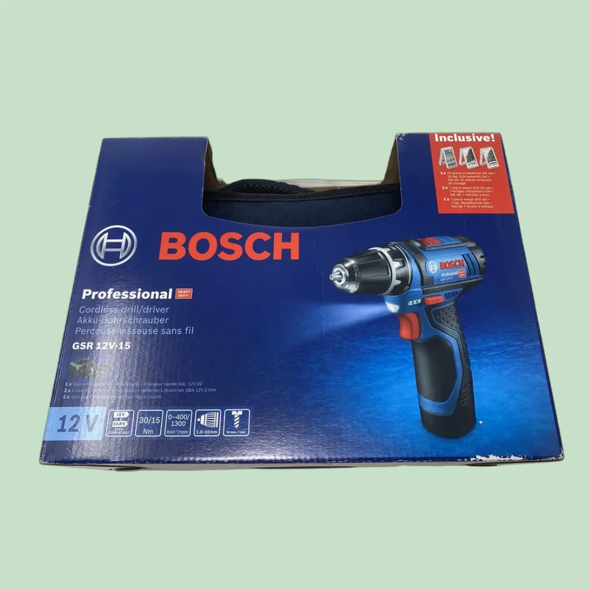 Bosch Professional GSR 12V-15 Accu-schroefboormachine 2x 2,0Ah