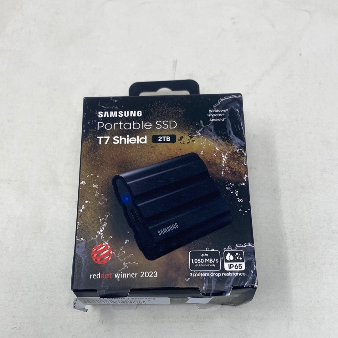 Samsung Portable T7 Shield - Externe SSD - USB C 3.2 - Inclusief USB C en USB A kabel - Geschikt voor iPhone 15 - 2 TB - Zwart