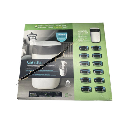 Tweedekans Tommee Tippee Twist & Click luieremmer starterset - 12 navullingen, antibacterieel folie