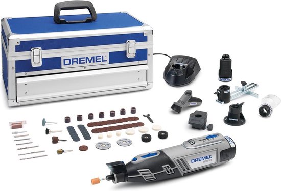 Dremel 8220 Multitool - Roterend - Met twee 12V 20 Ah Li-Ion accus - Inclusief 65 accessoires 5 hulpstukken en stevige aluminium koffer