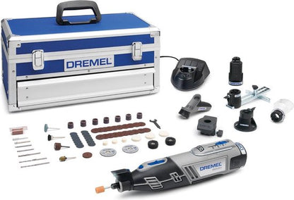 Dremel 8220 Multitool - Roterend - Met twee 12V 20 Ah Li-Ion accus - Inclusief 65 accessoires 5 hulpstukken en stevige aluminium koffer