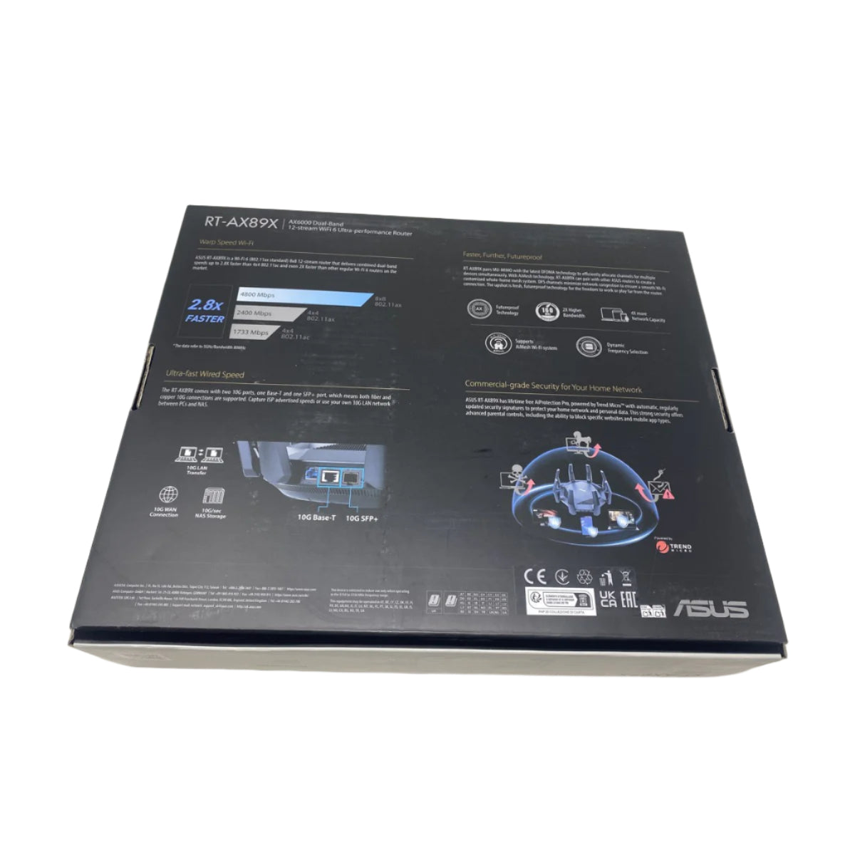 Tweedekans ASUS RT-AX89X Gaming Router - WiFi 6, AX6000, 10G-poort, 4G/5G-vervanger | Professioneel Getest