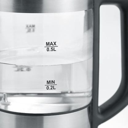 Tweedekans Severin WK 3458 Glazen Waterkoker Mini 0,5L - Multitemperatuur 1100W | Professioneel Gecontroleerd