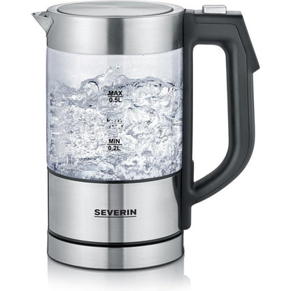 Tweedekans Severin WK 3458 Glazen Waterkoker Mini 0,5L - Multi Temp. 1100W | Professioneel Gecontroleerd