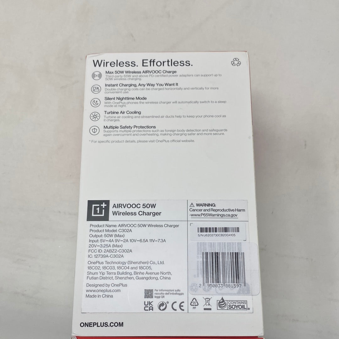 OnePlus Warp Charge 50W Fast-Charge Draadloze Oplader Wit