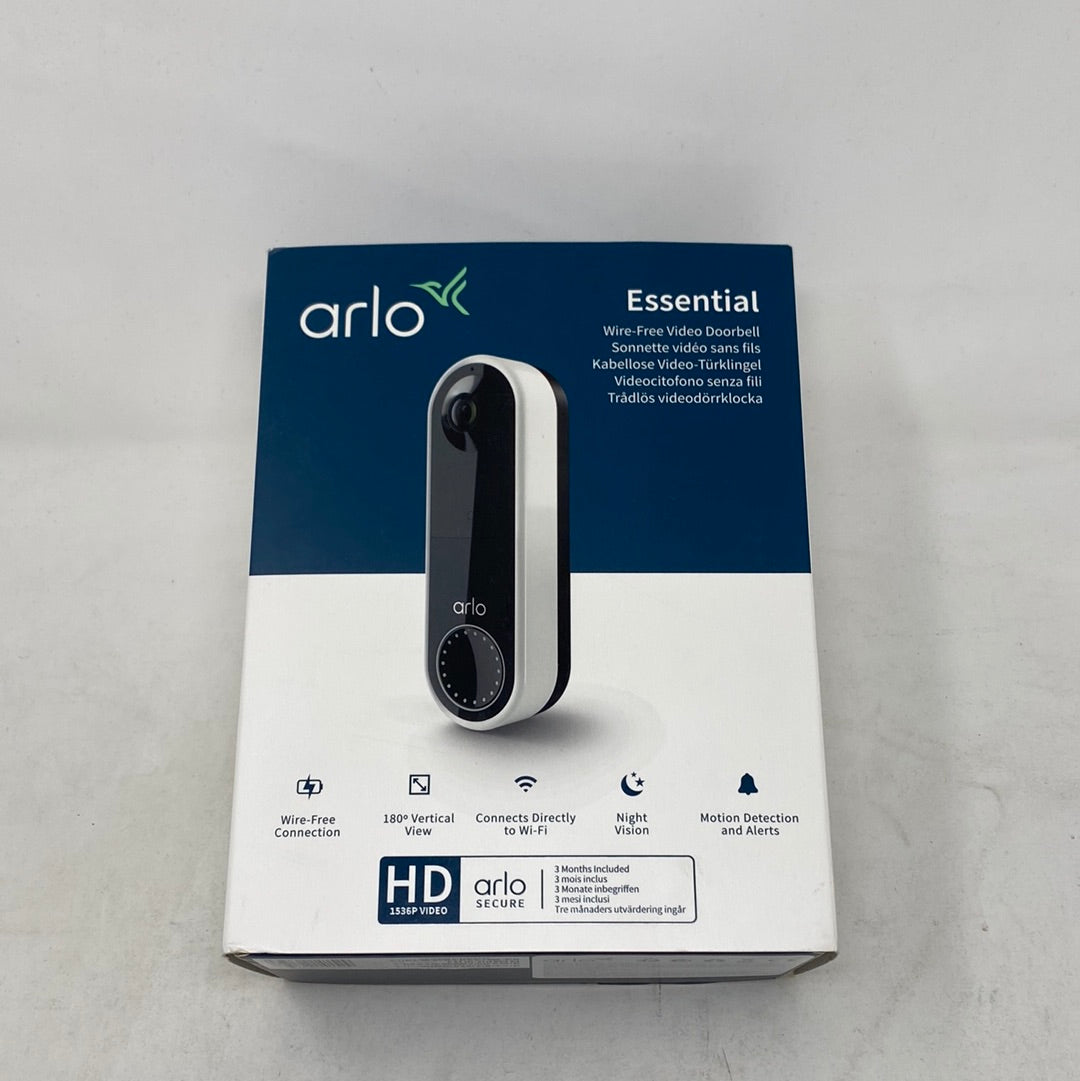 Arlo Essential draadloze Video Deurbel - 1 doorbell white - Full HD 1080p - 130 Field of view - Wireless battery 6 mos