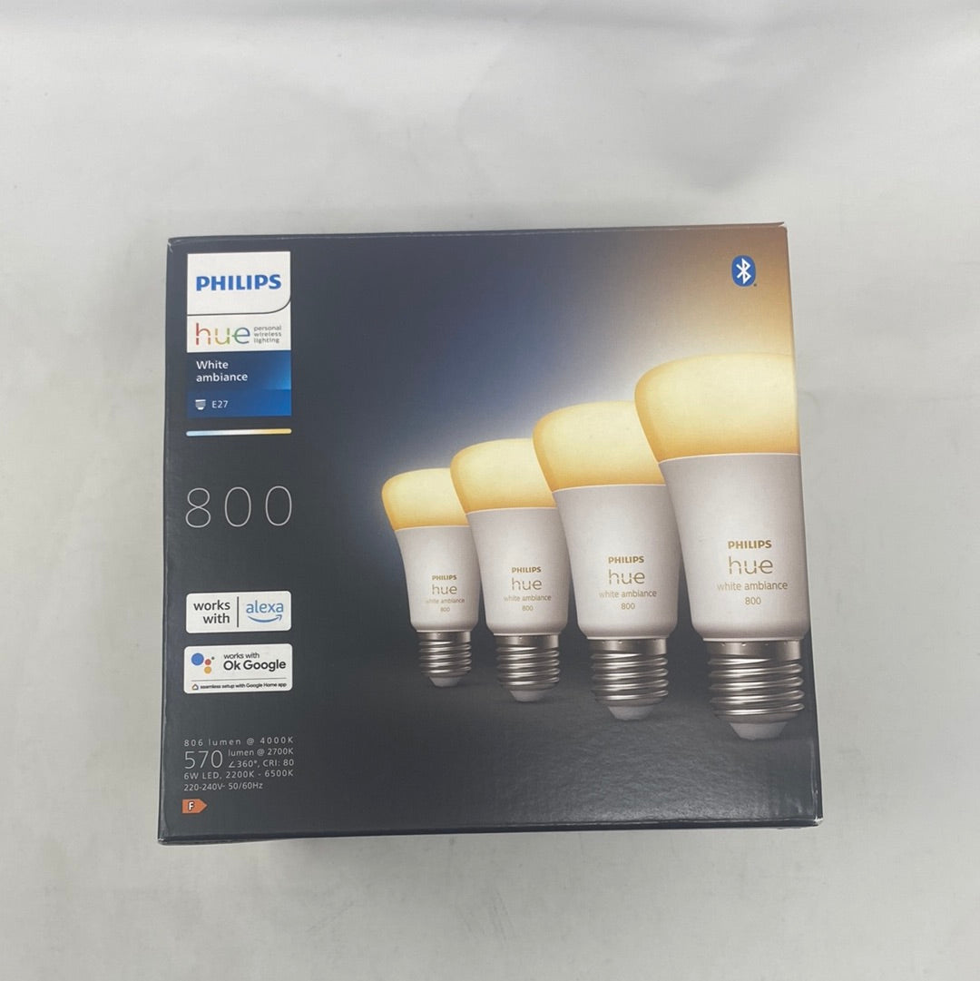 Philips Hue White Ambiance E27 - warm tot koelwit licht - 800 lumen - Bluetooth - 3 Stuks