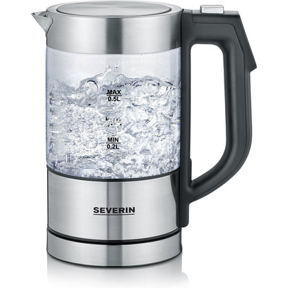 Tweedekans Severin WK 3458 Glazen Waterkoker Mini 0,5L - Multitemperatuur 1100W | Professioneel Gecontroleerd