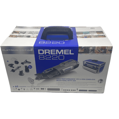 Dremel 8220 Multitool - Roterend - Met twee 12V 20 Ah Li-Ion accus - Inclusief 65 accessoires 5 hulpstukken en stevige aluminium koffer