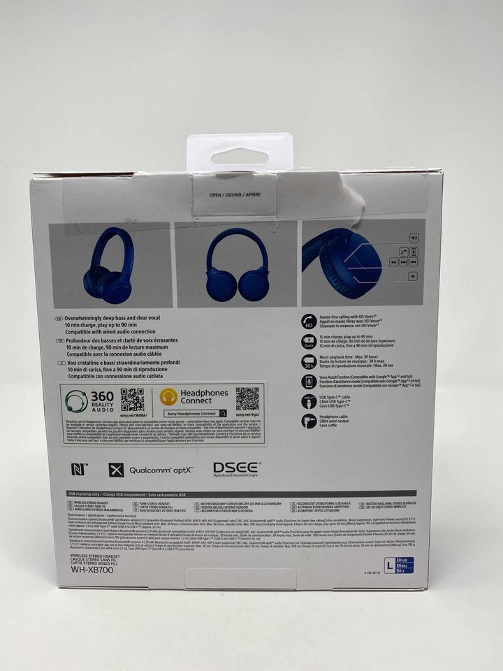 Sony WH-XB700 - Wireless Stero Headset - Blauw